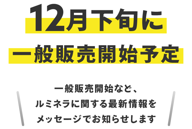 12月下旬に一般販売開始予定